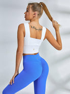 White Lumina Vancouver wide shoulder strap sports bra showing supportive design and comfortable fit.
