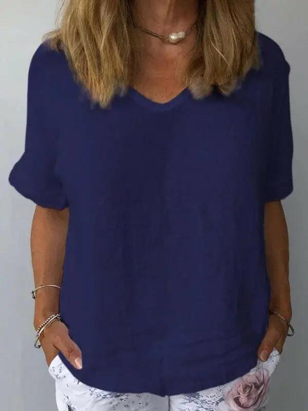Light blue women's cotton casual top by Lumina Vancouver, comfortable and stylish for everyday wear.
