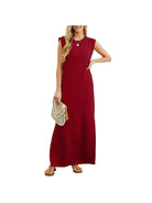 Black Yllona™ sleeveless casual maxi dress by Lumina Vancouver, featuring a flowing silhouette and comfortable fit.