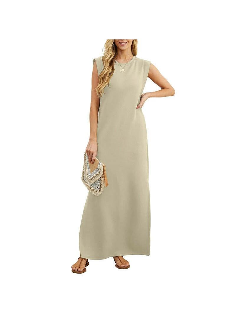 Black Yllona™ sleeveless casual maxi dress by Lumina Vancouver, flowing fabric and relaxed fit perfect for everyday wear.