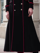 Vivian | Military-Inspired Long Coat with Red Piping - Lumina Vancouver - Lumina Vancouver